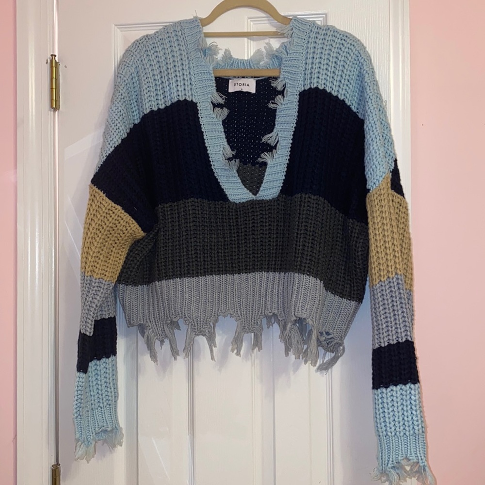 Blue striped sweater